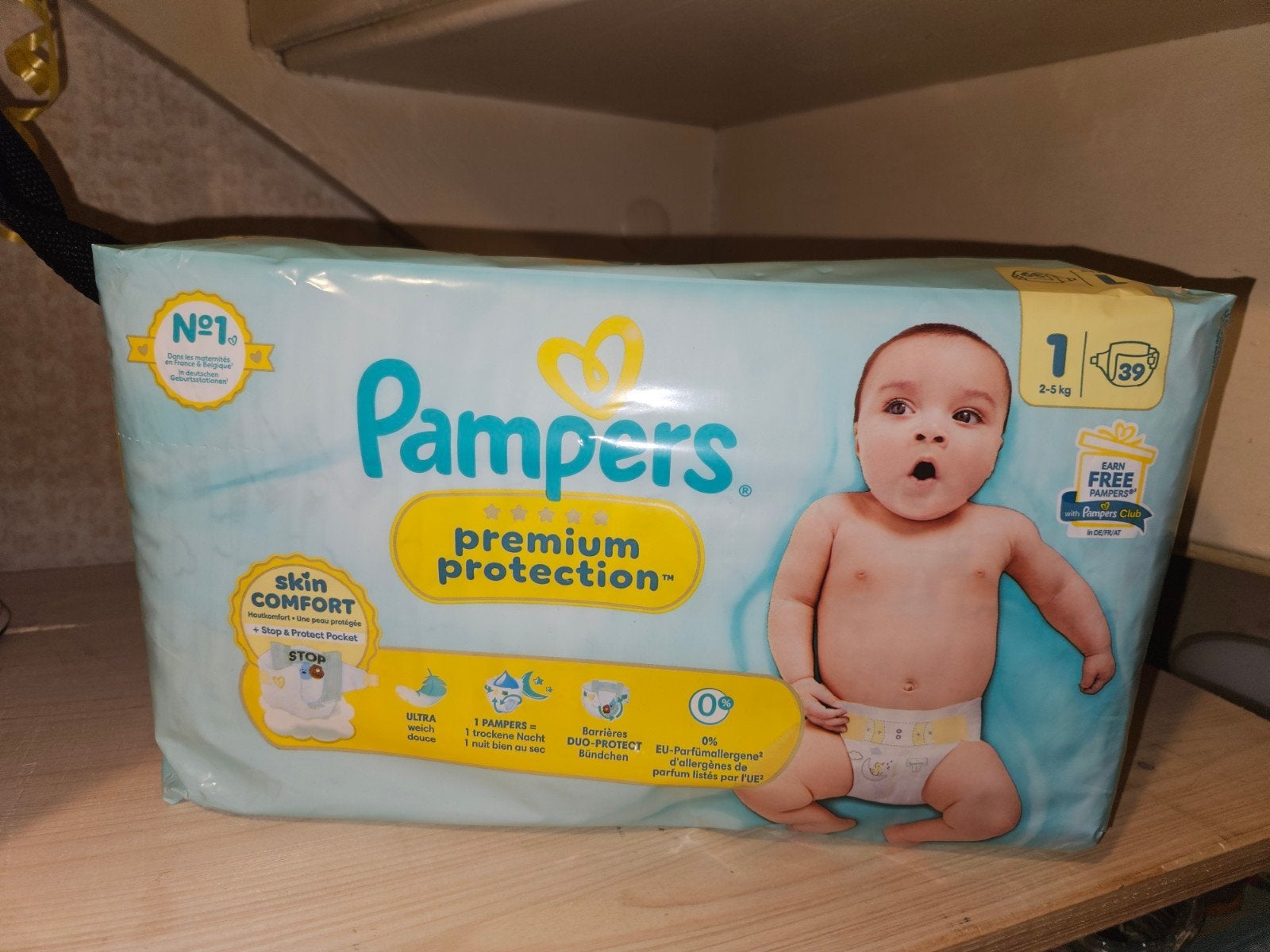 Pampers Premium Protection Luiers Maat 1 (2-5kg) - 39 stuks, Ophalen of Verzenden, Nieuw