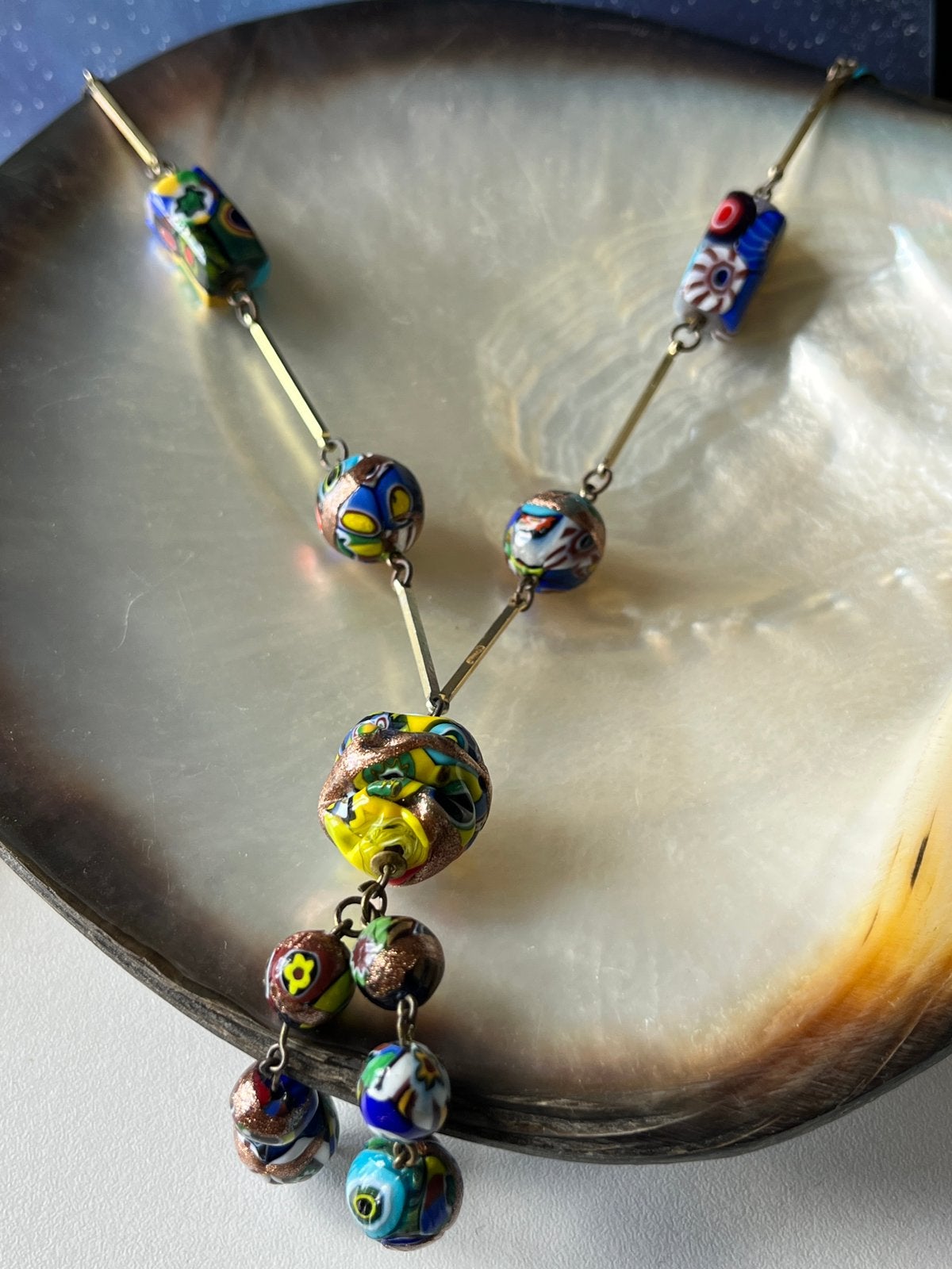 Mooie ketting met glazen kralen, Overige materialen, Gebruikt, ., Ophalen of Verzenden