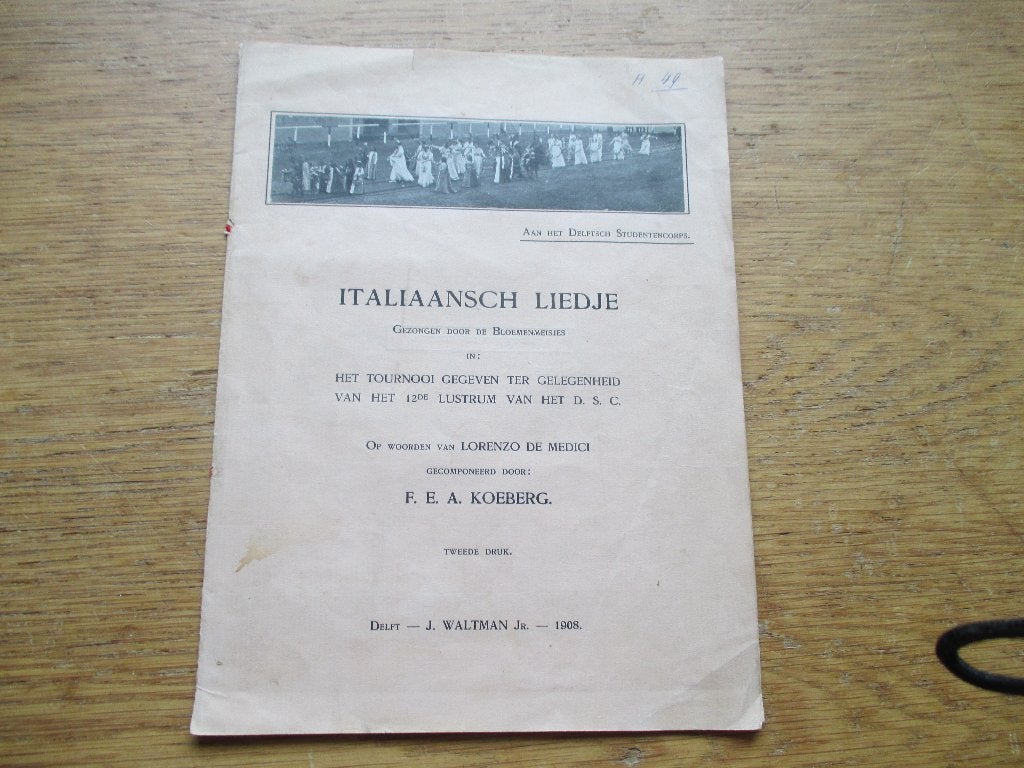 Italiaansch Liedje - F.E.A. Koeberg (1908), Gebruikt, Klassiek, Gitaar, Ophalen of Verzenden