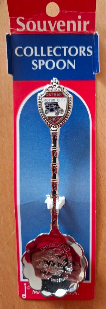 Souvenir Suikerlepeltje Detroit Michigan - Motor City, Ophalen of Verzenden, Zo goed als nieuw