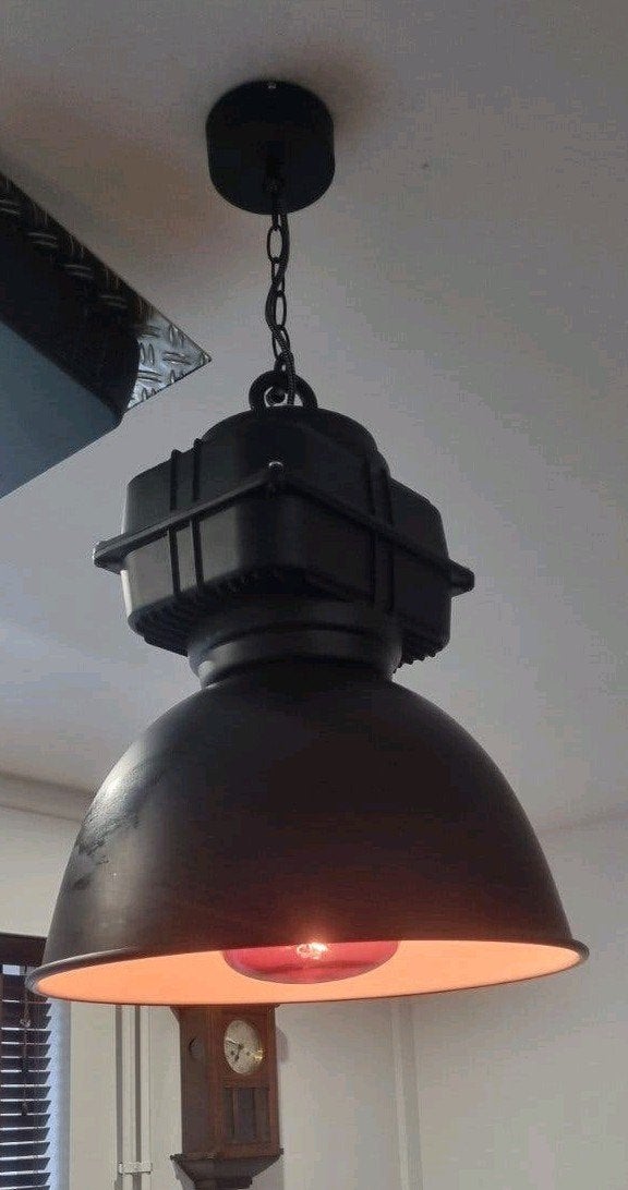 Industriële lamp armatuur, zwart, Ophalen