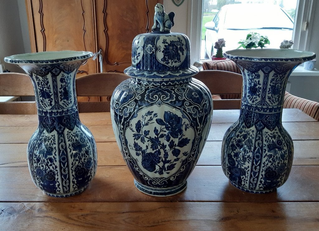 Kaststel / vazen / vaas Delfts Royal Sphinx by Boch, Antiek en Kunst, Ophalen
