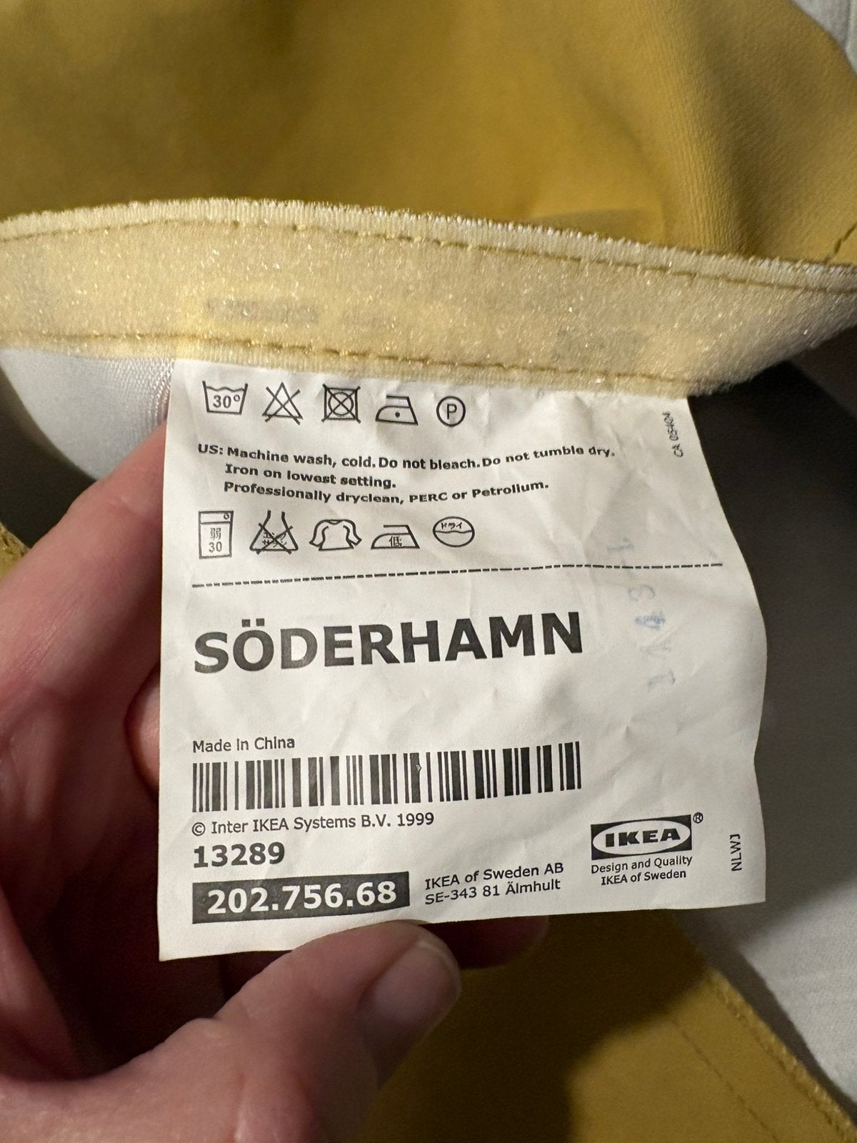 Hoes okergeel ikea soderhamn, Ophalen of Verzenden, Gedragen