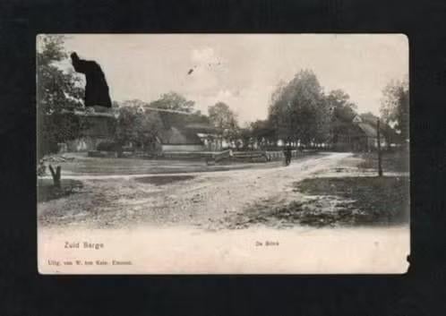 Zuidbarge Emmen De Brink Boerderijen Hondenkar Fietser., Verzamelen, Ophalen of Verzenden, Voor 1920, Gelopen, Drenthe