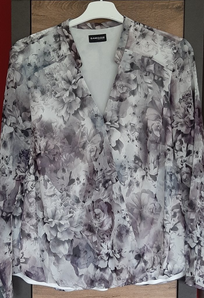 Dames blouse - maat 40 - grijs,lichtpaars,zwart,wit, Maat 38/40 (M), Meerkleurig, Nieuw, SAMOON/Gerry Weber