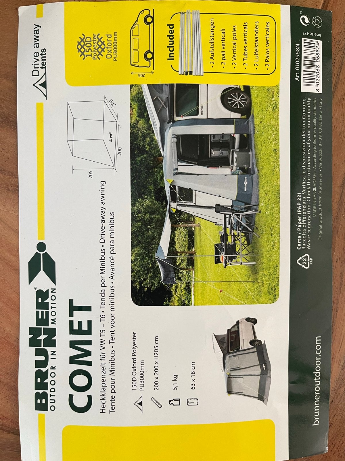 Comet achtertent voor VW T5 / T6 Transporter camper, Ophalen of Verzenden, Nieuw