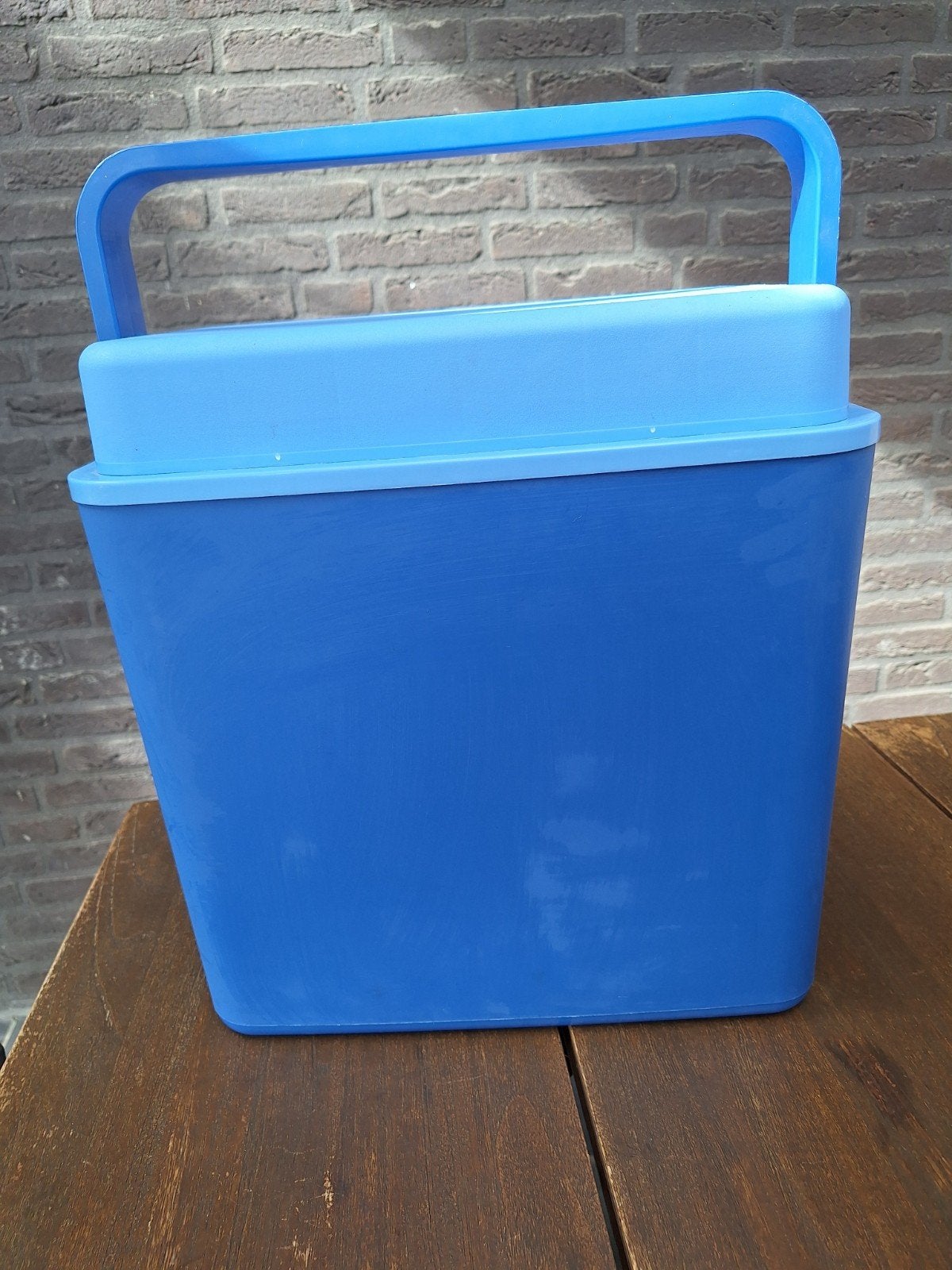 Blauwe koelbox met handvat, Ophalen of Verzenden, Gebruikt, Koelbox, Koelelement