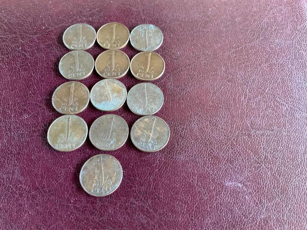 13 Wilhelmina centen 1948, Ophalen of Verzenden, Koningin Wilhelmina, 1 cent, Losse munt
