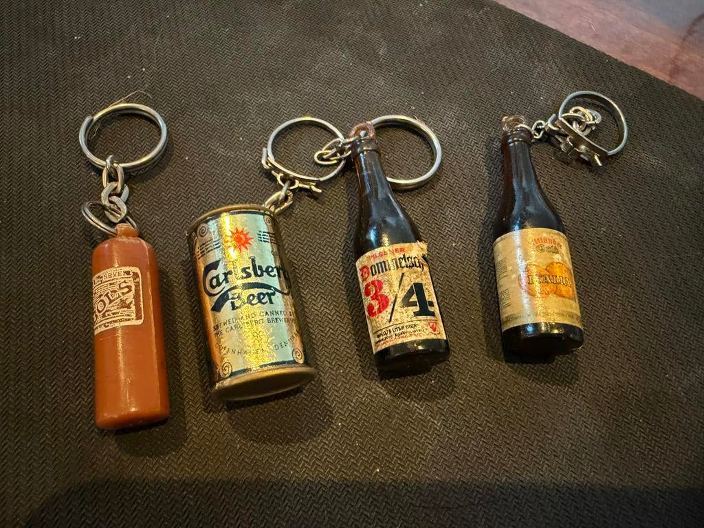Vintage 4x bier & drank sleutelhangers-jaren 60/80 , oa BOLS, Verzamelen, Verzenden, Zo goed als nieuw, Merk