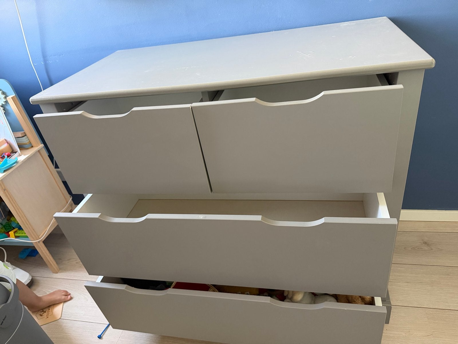 Grijze commode baby kamer, Ophalen, Gebruikt, 50 tot 70 cm, 100 cm of meer