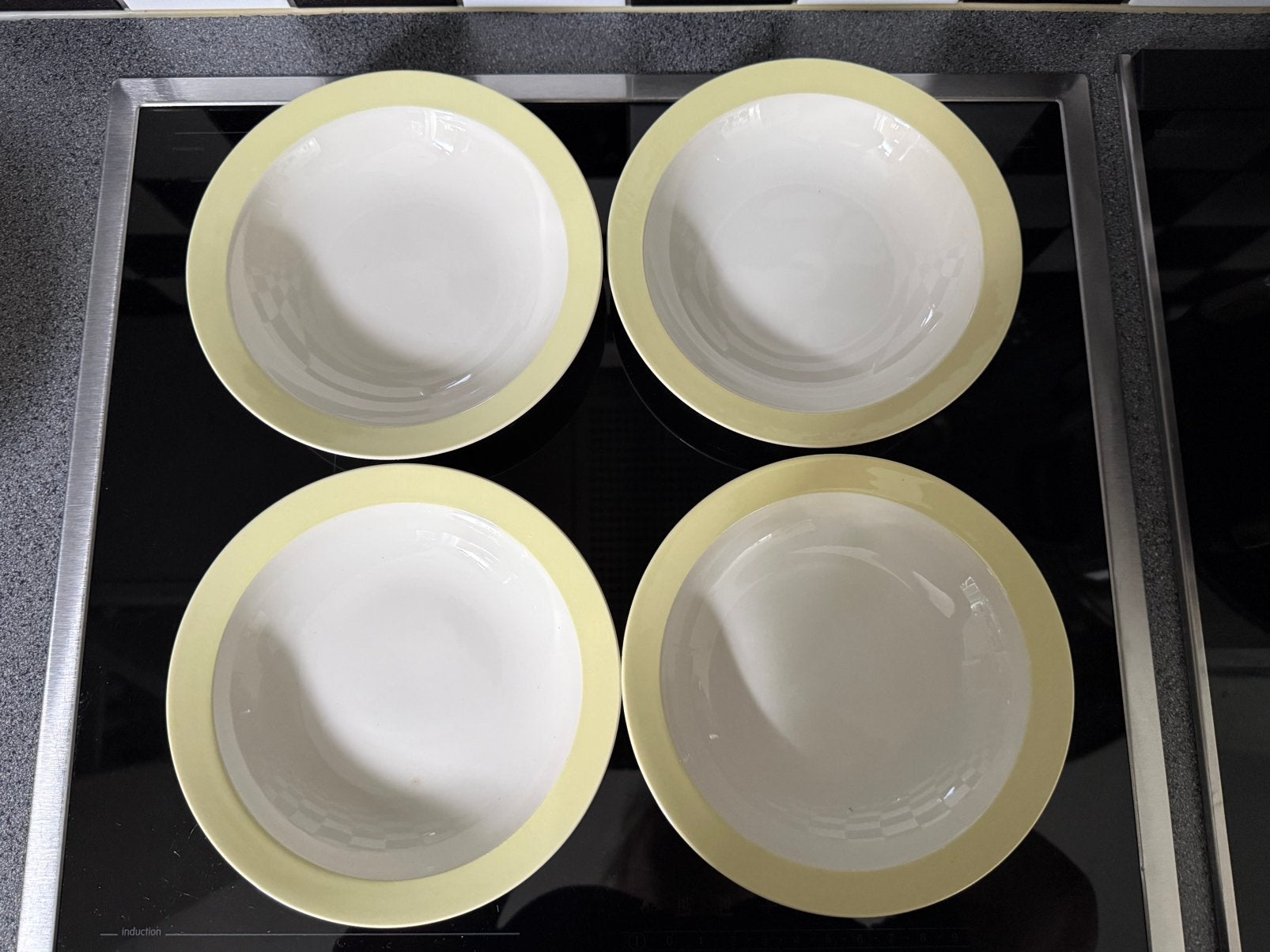 4 pastel diepe borden Regout Sphinx Maastricht citron, Ophalen of Verzenden