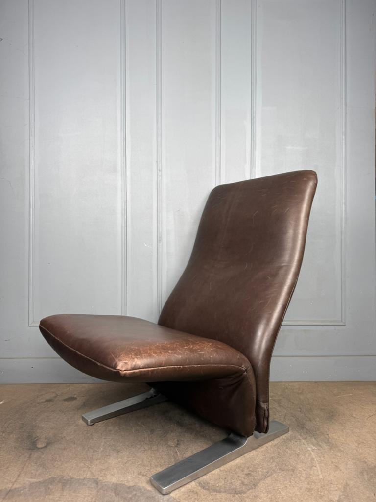 Vintage lederen Artifort F784 Concorde fauteuil, Ophalen of Verzenden, Zo goed als nieuw, 75 tot 100 cm, Artifort