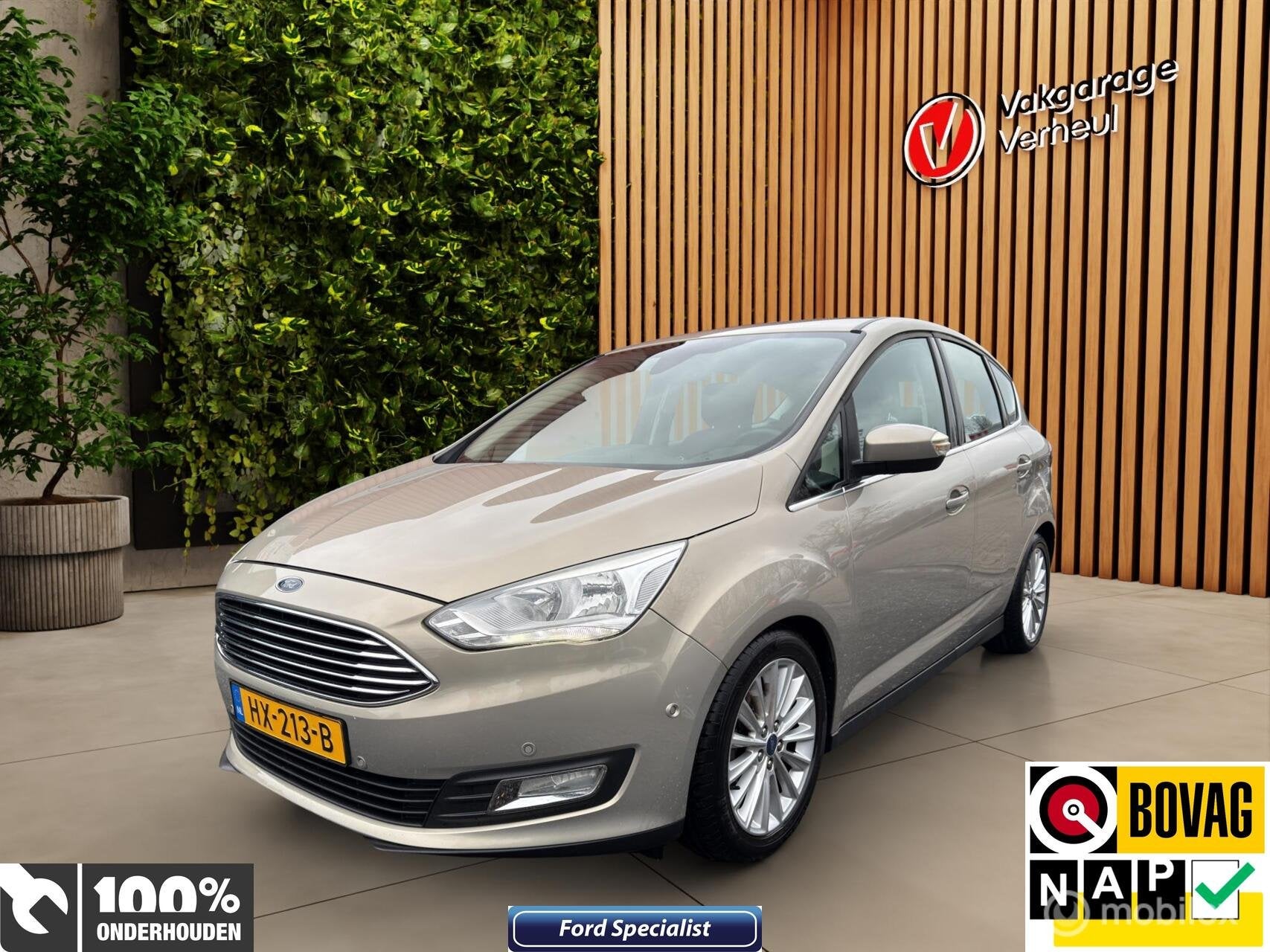 Ford C-Max 1.0 Titanium 125Pk ✅Navi ✅Boekjes ✅Nap, Auto's, Dealer onderhouden, 125 pk, Gebruikt, Euro 6