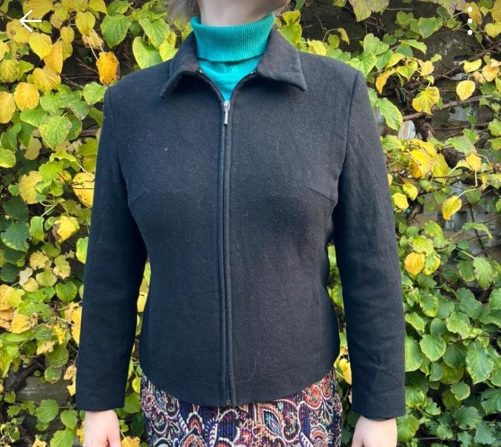 Wollen jas 80% wol, Kleding | Dames, Ophalen of Verzenden, Gedragen, Maat 42/44 (L), Zwart