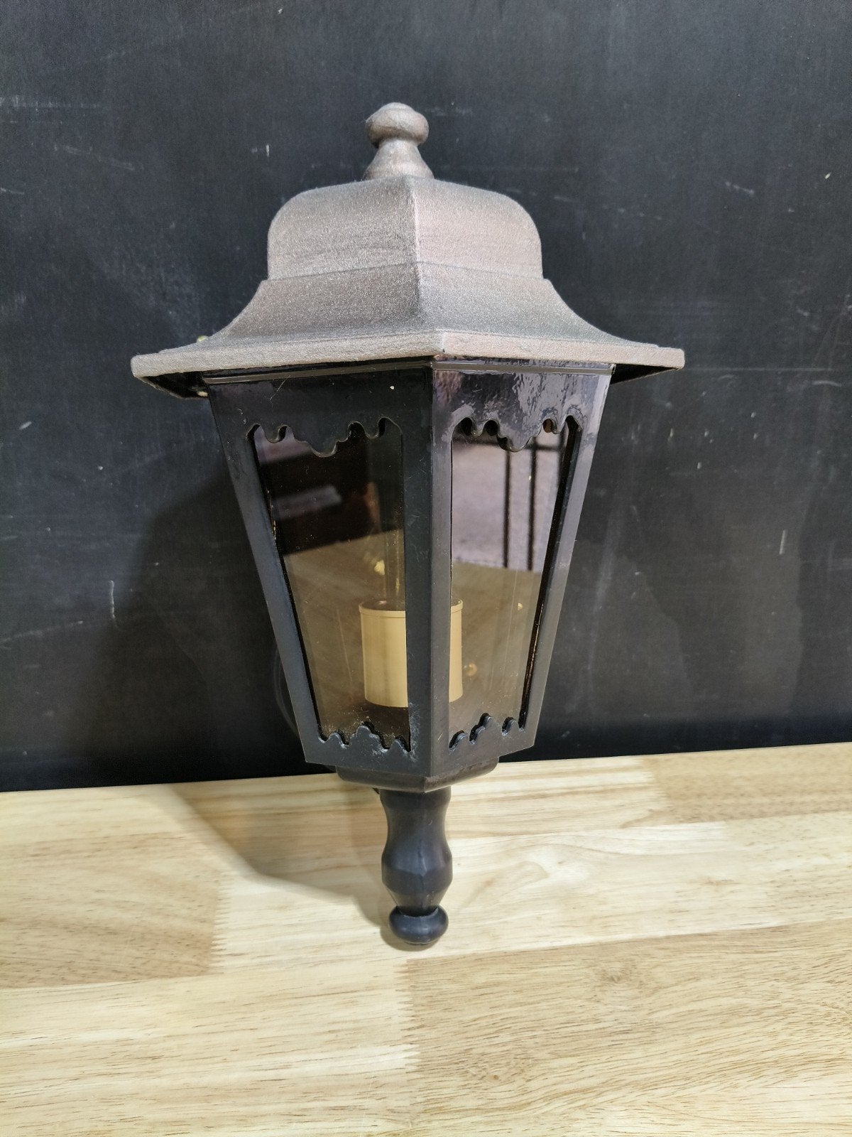 buiten lantaren  bronze kleur tuin verlichting, Tuin en Terras, Buitenverlichting, Ophalen, Netvoeding, Minder dan 50 watt, Wandlamp