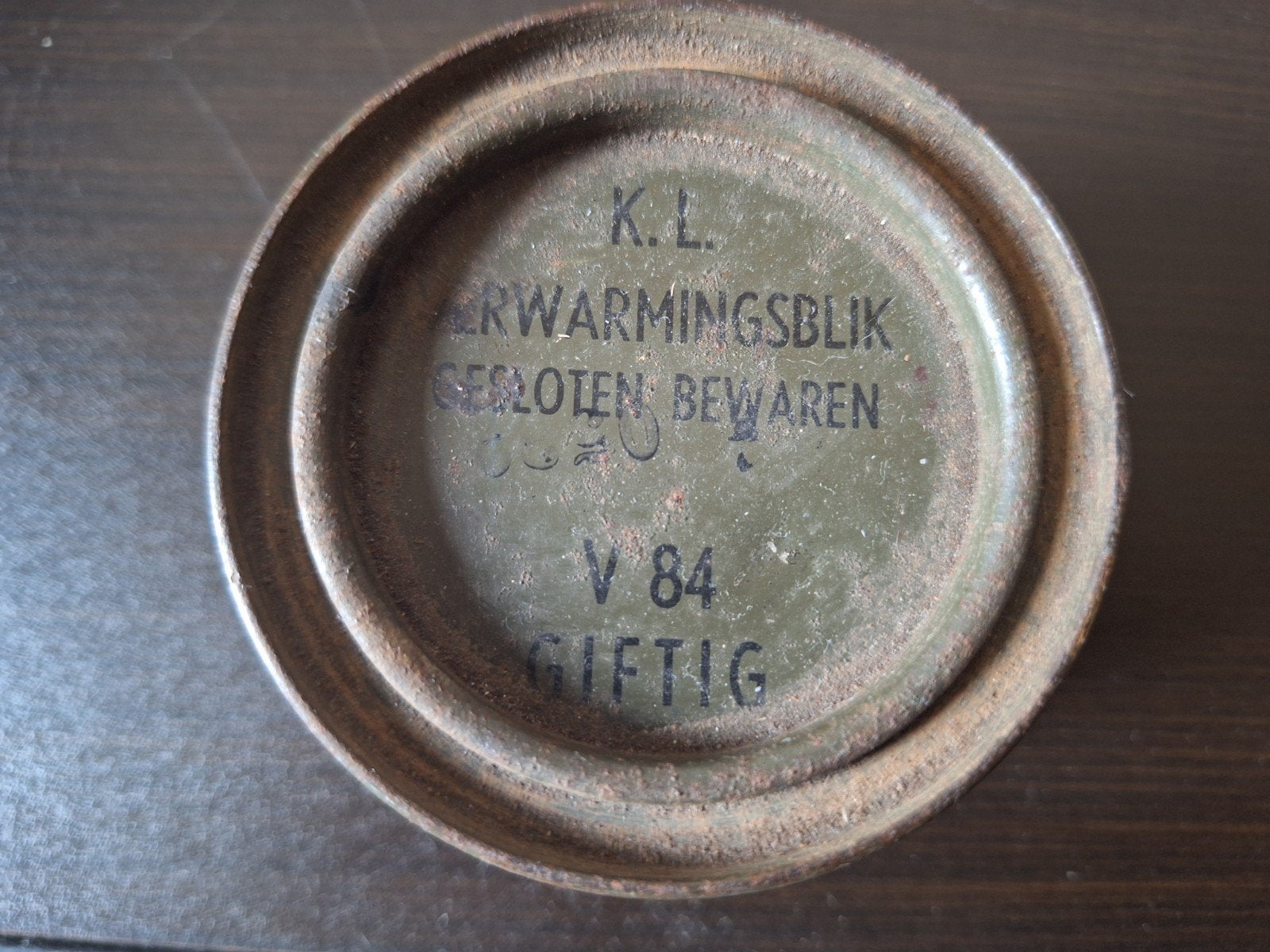 Verwarmingsblik Koninklijke Landmacht., Ophalen of Verzenden, Nederland, Overige typen