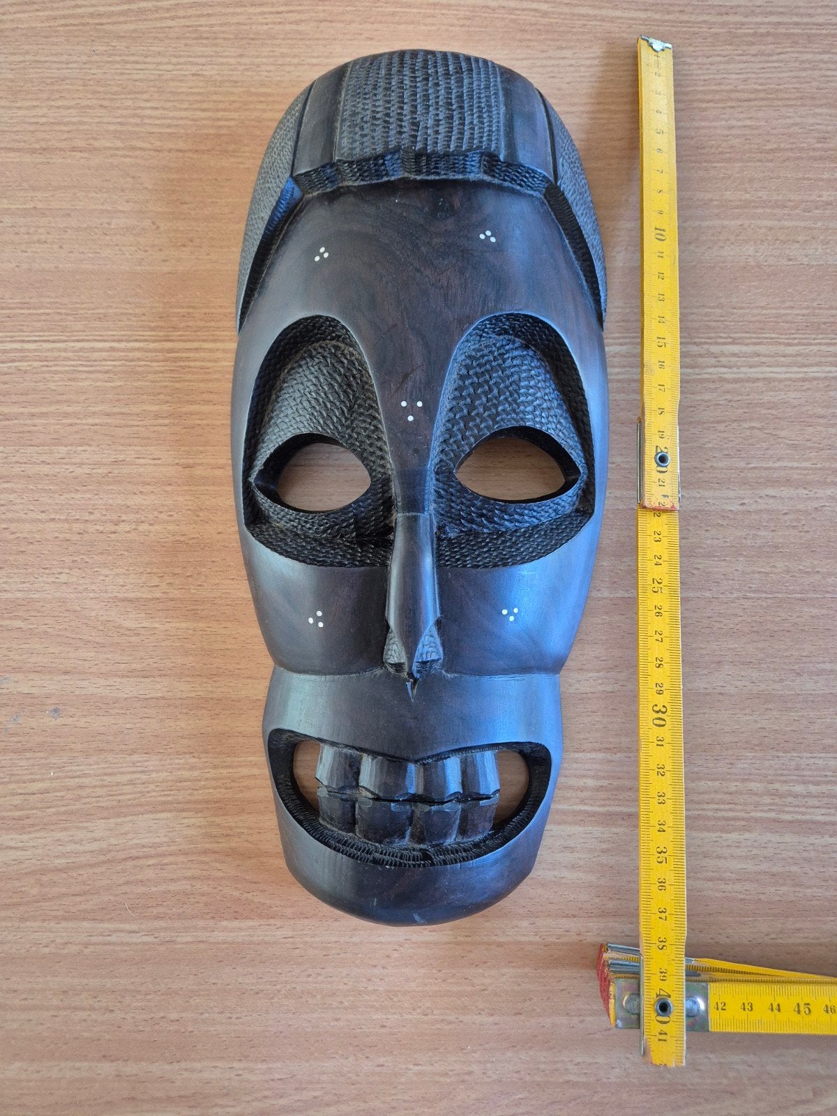 Vintage Afrikaans Masker - Houtsnijwerk ebbenhout, Antiek en Kunst, Kunst | Niet-Westerse kunst, Hout, Handgemaakt, Bruin, Afrika