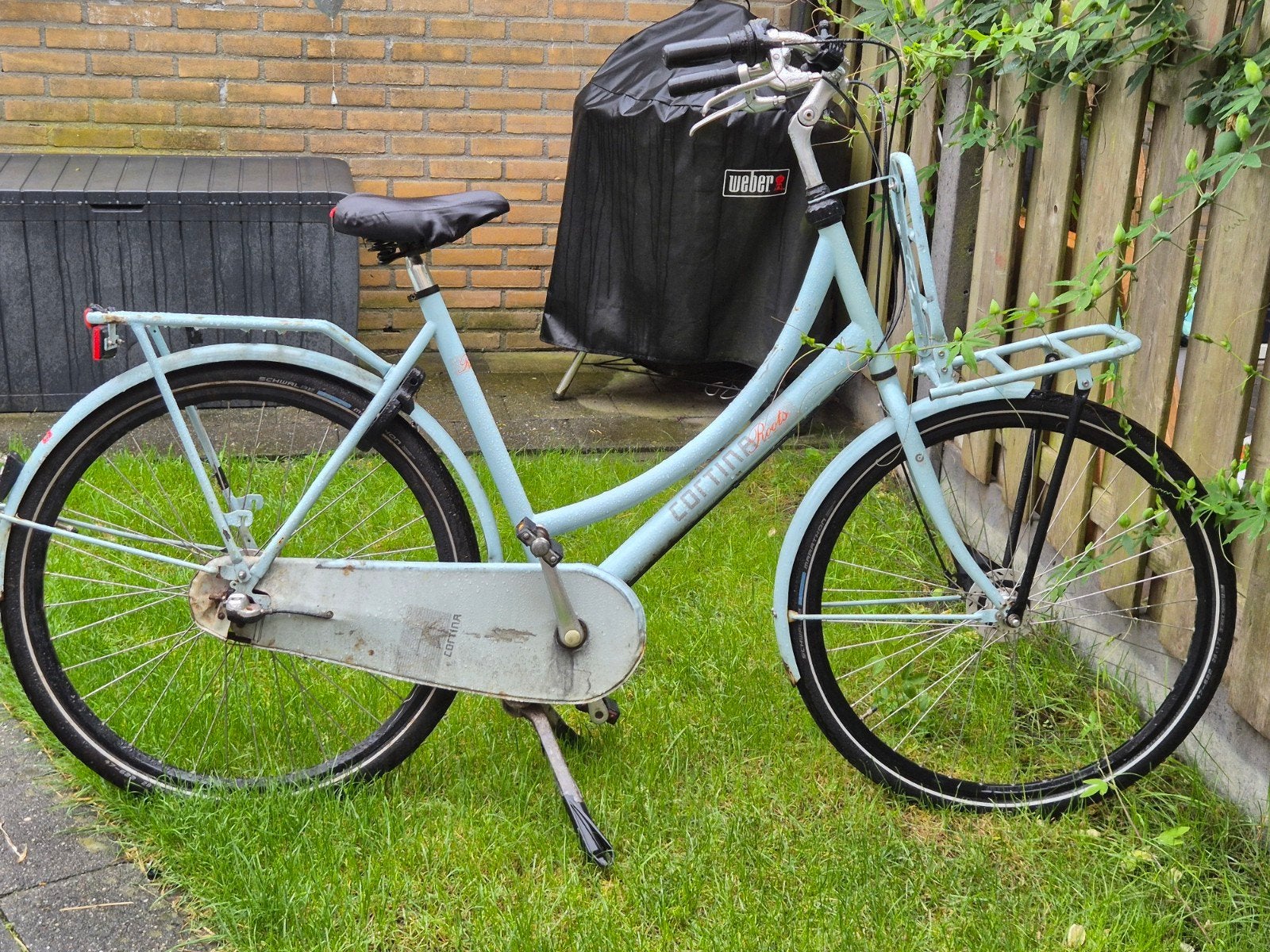 Cortina roots Transportfiets Dames - Lichtblauw, Ophalen, Gebruikt, Overige merken, Versnellingen