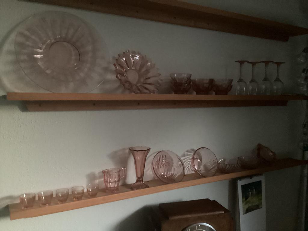 Verzameling roze glas, Ophalen of Verzenden