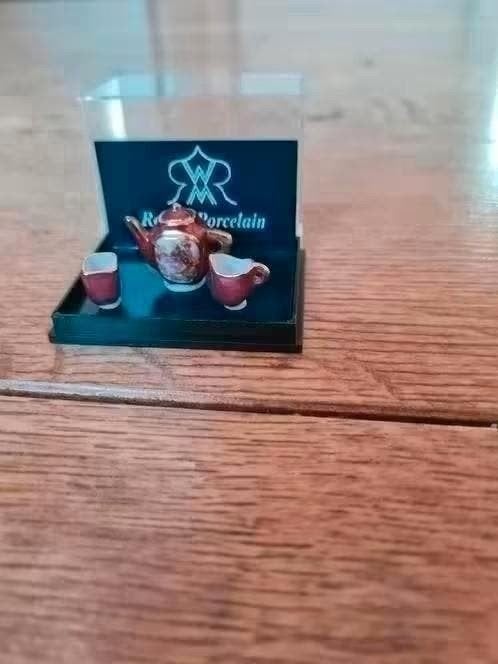 Reutter Miniatuur Koffiesetje Gekleurd Porselein, Ophalen of Verzenden