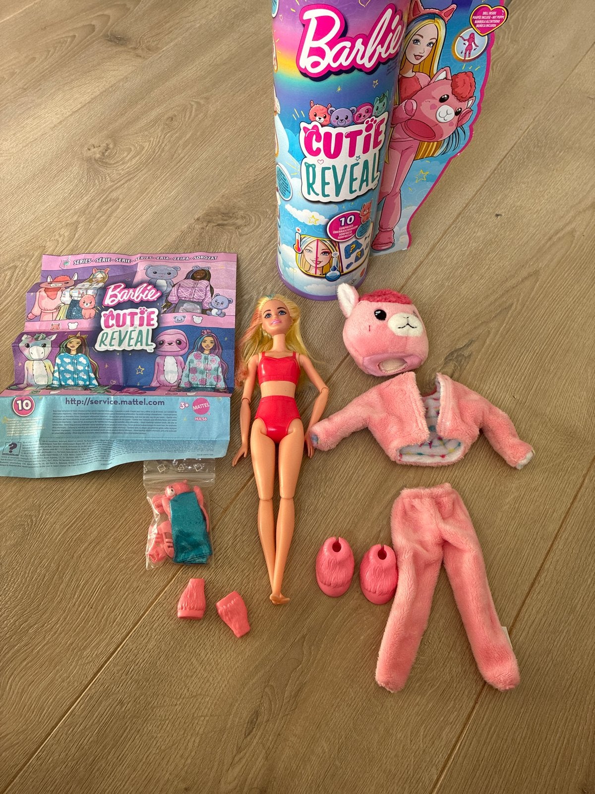 Barbie Cutie Reveal pop met lama kostuum en accessoires, Ophalen of Verzenden, Zo goed als nieuw, Barbie