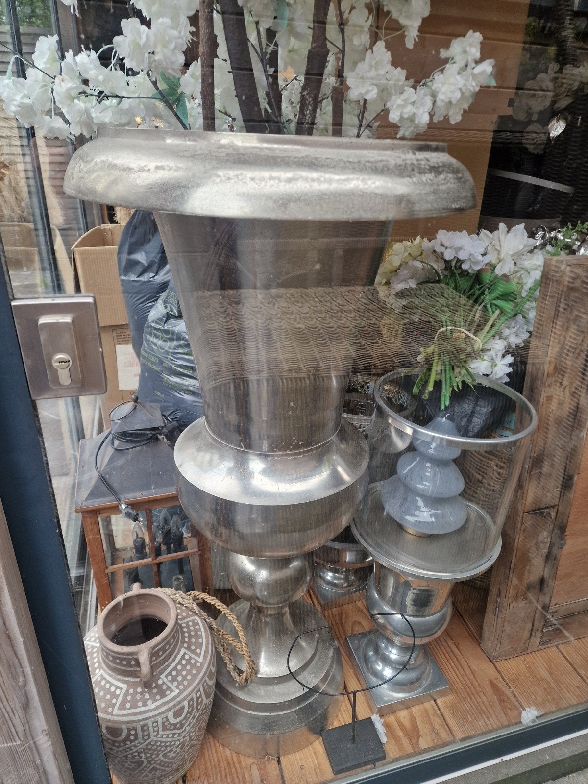Vaas XXL aluminium zilver, Ophalen, Zo goed als nieuw