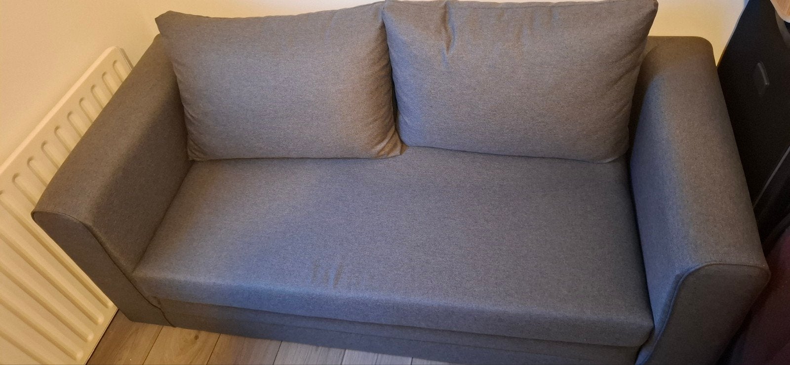 Uitklapbare Zit/Slaapbank - Grijs, 153x59x69 cm, Ophalen, 70 cm of minder, Tweepersoons, 190 cm of minder