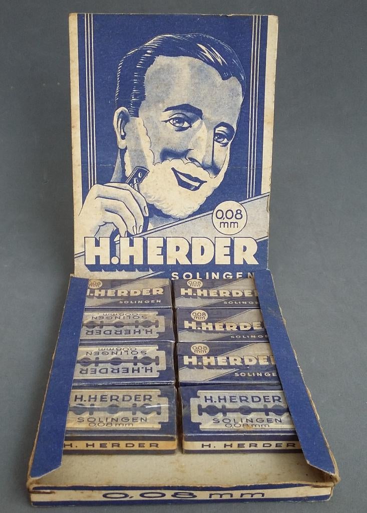 Omstreeks 1930 -1940 Tafeldisplay Toonbank Reclame Scheermes, Verzamelen, Merken en Reclamevoorwerpen, Gebruikt, Reclamebord, Ophalen of Verzenden