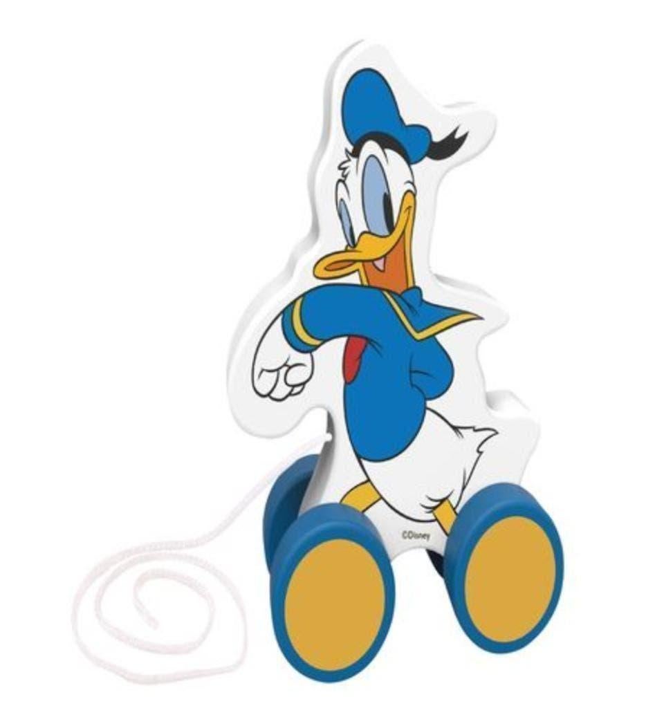 Disney Donald Duck houten trekfiguur *NIEUW IN VERPAKKING*, Ophalen of Verzenden, Nieuw, Duw- of Trekspeelgoed