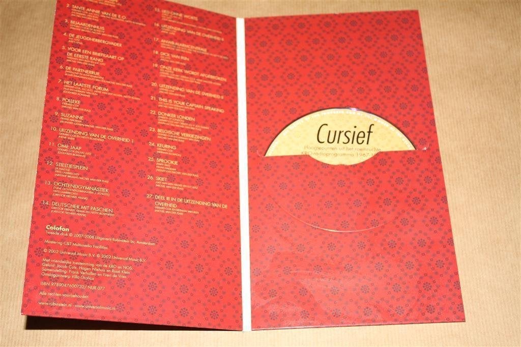 Luisterboek. Cursief. Hoogtepunten KRO-radioprogramma., Ophalen of Verzenden