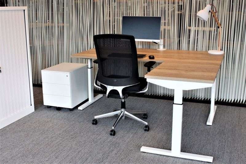 Nieuwe ERGODESK hoekbureau div maten, kleuren, opstellingen, VST, In hoogte verstelbaar, Hoekbureau, Nieuw