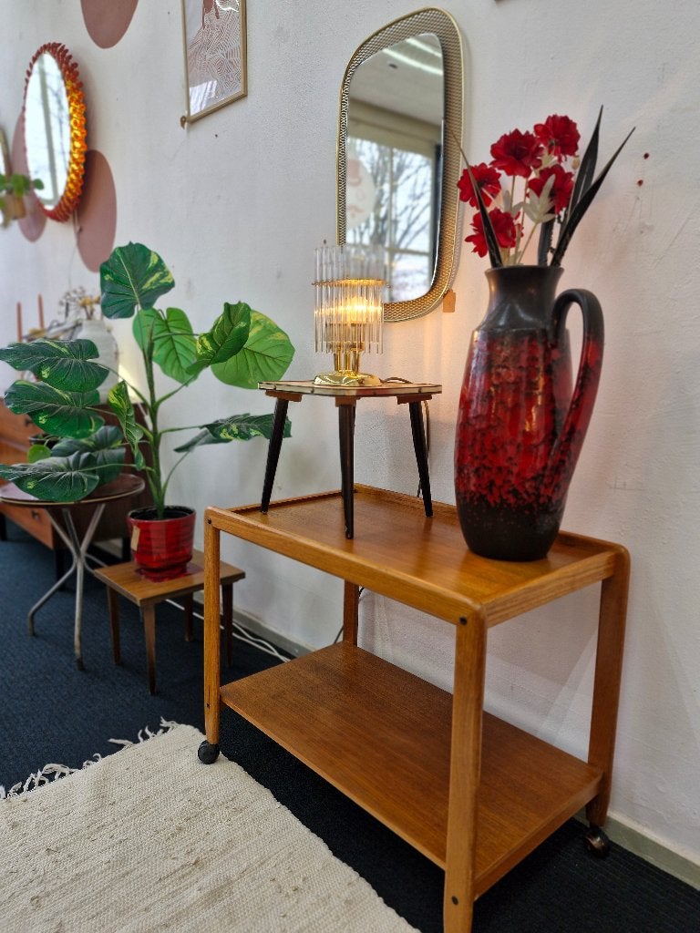 Vintage barcart / serveerwagen teak 70s, Ophalen, Gebruikt, ., .