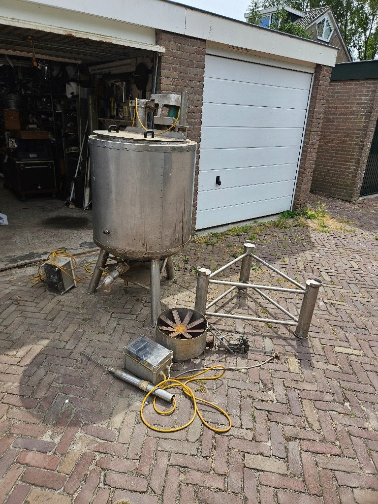 Grote bierbrouwpan met roerwerk, temperatuurprobe,gasbrander, Ophalen, Gebruikt