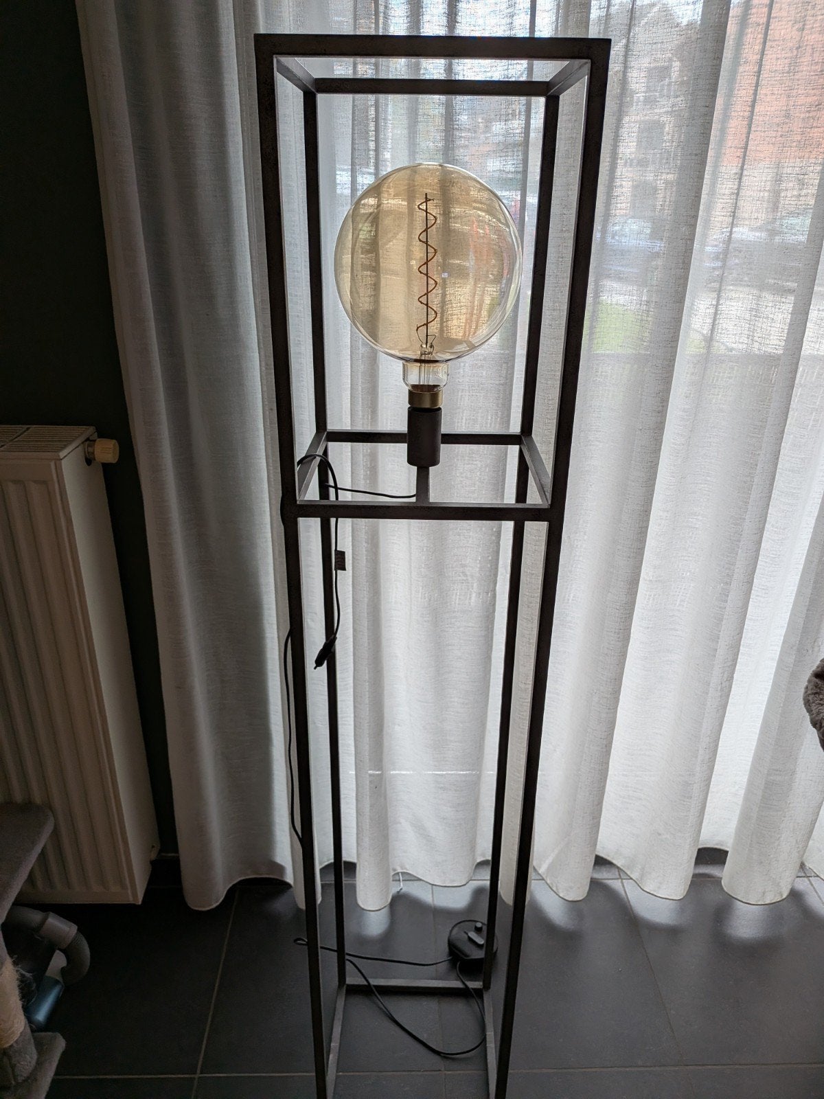 Stijlvolle Vloerlamp met dimmer, Ophalen, Industrieel, Modern, Minimalistisch, E27 (groot), Zo goed als nieuw