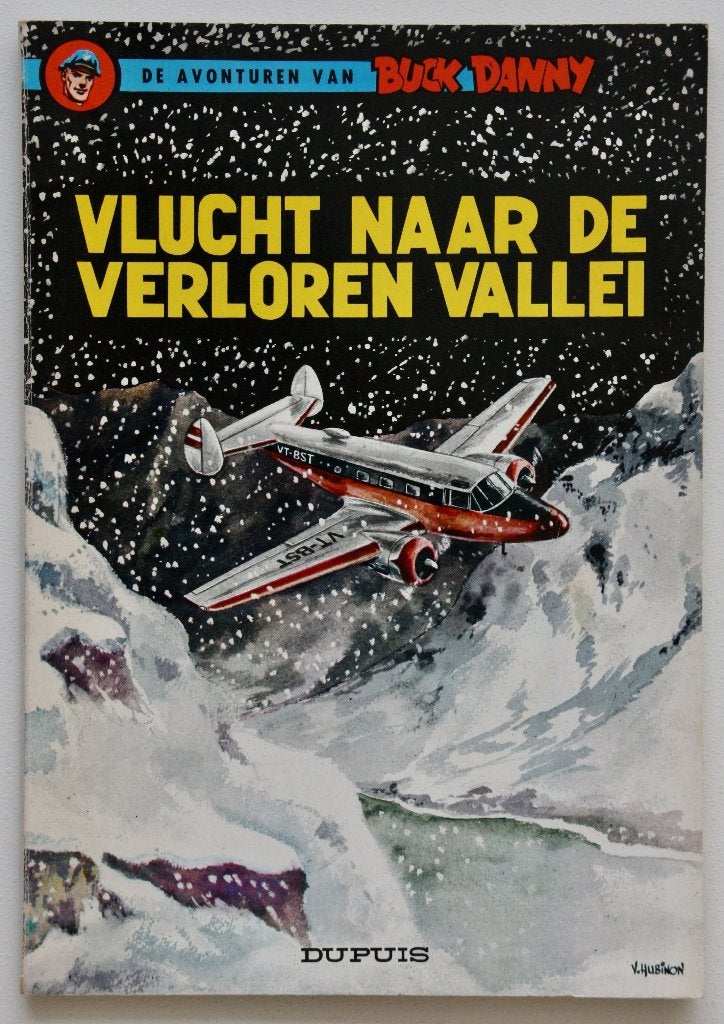 Buck Danny - 23. Vlucht naar de verloren vallei (1969), Eén stripboek, Ophalen of Verzenden, Gelezen