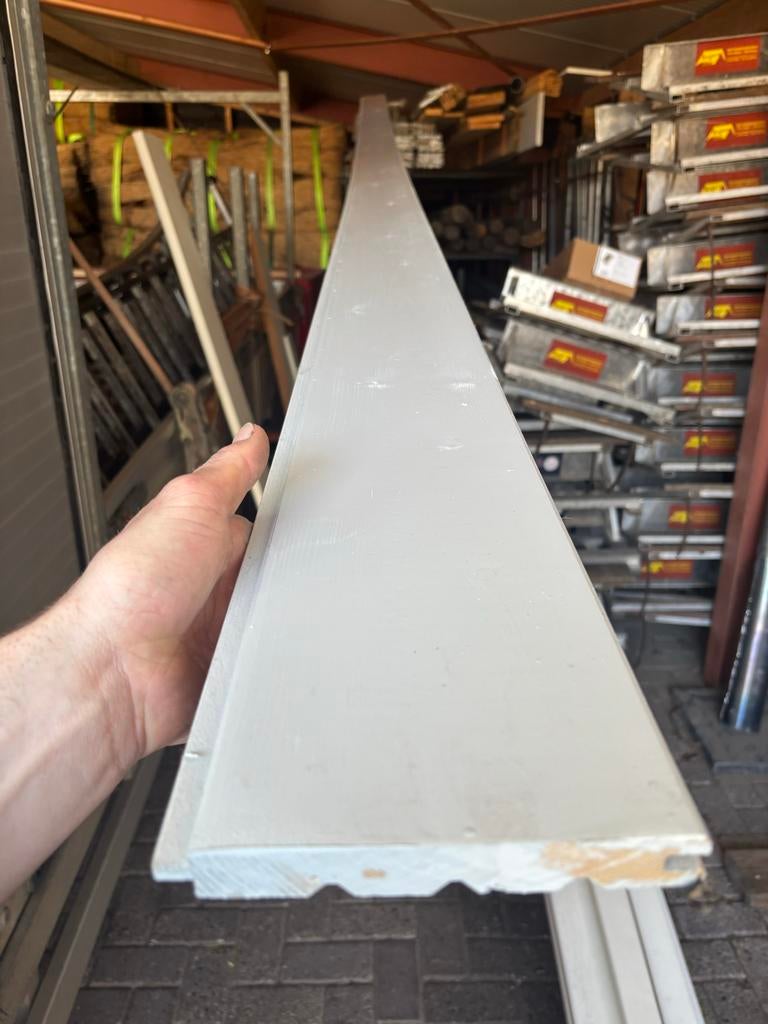 Witte houten planken, diverse lengtes, Ophalen, Gebruikt, 25 tot 50 mm, Plank