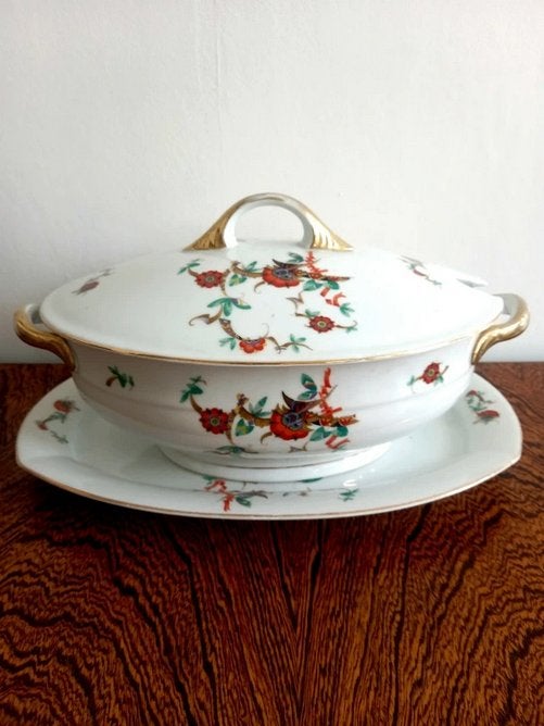 Grote vintage dekschaal / serveerschaal, Antiek en Kunst, Ophalen of Verzenden