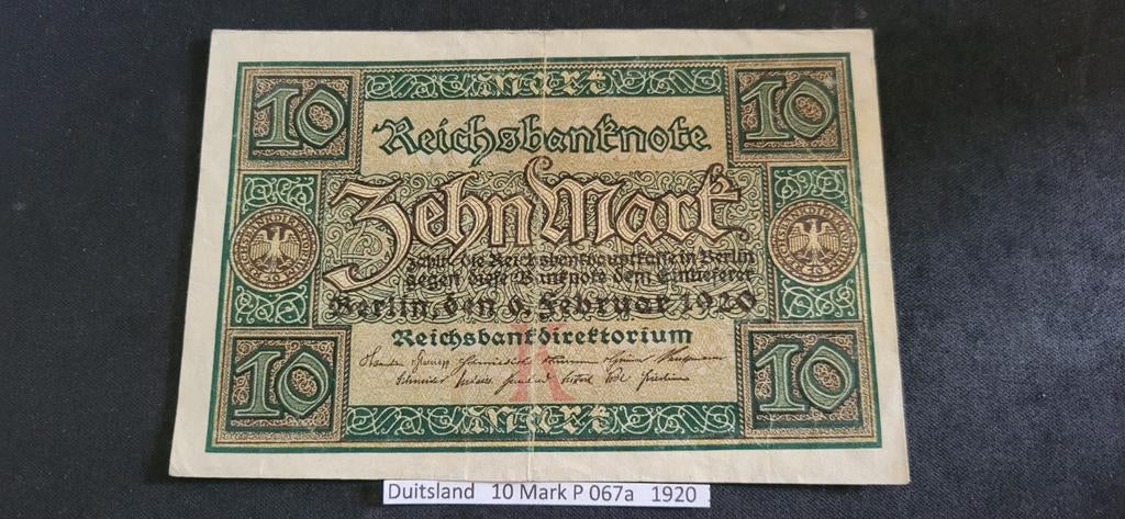 Duitsland 10 Mark P.067a 1920, Postzegels en Munten, Bankbiljetten | Europa | Niet-Eurobiljetten, Ophalen of Verzenden
