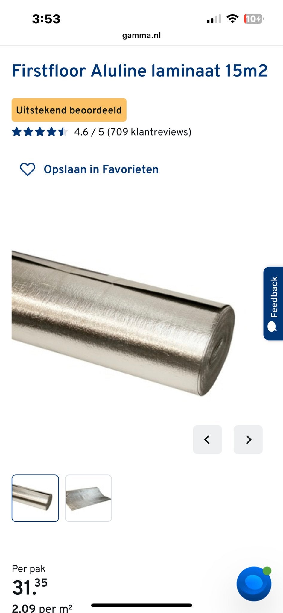 Firstfloor Aluline laminaat 15m², Doe-het-zelf en Verbouw, Ophalen, Overige materialen, Nieuw, 10 m² of meer