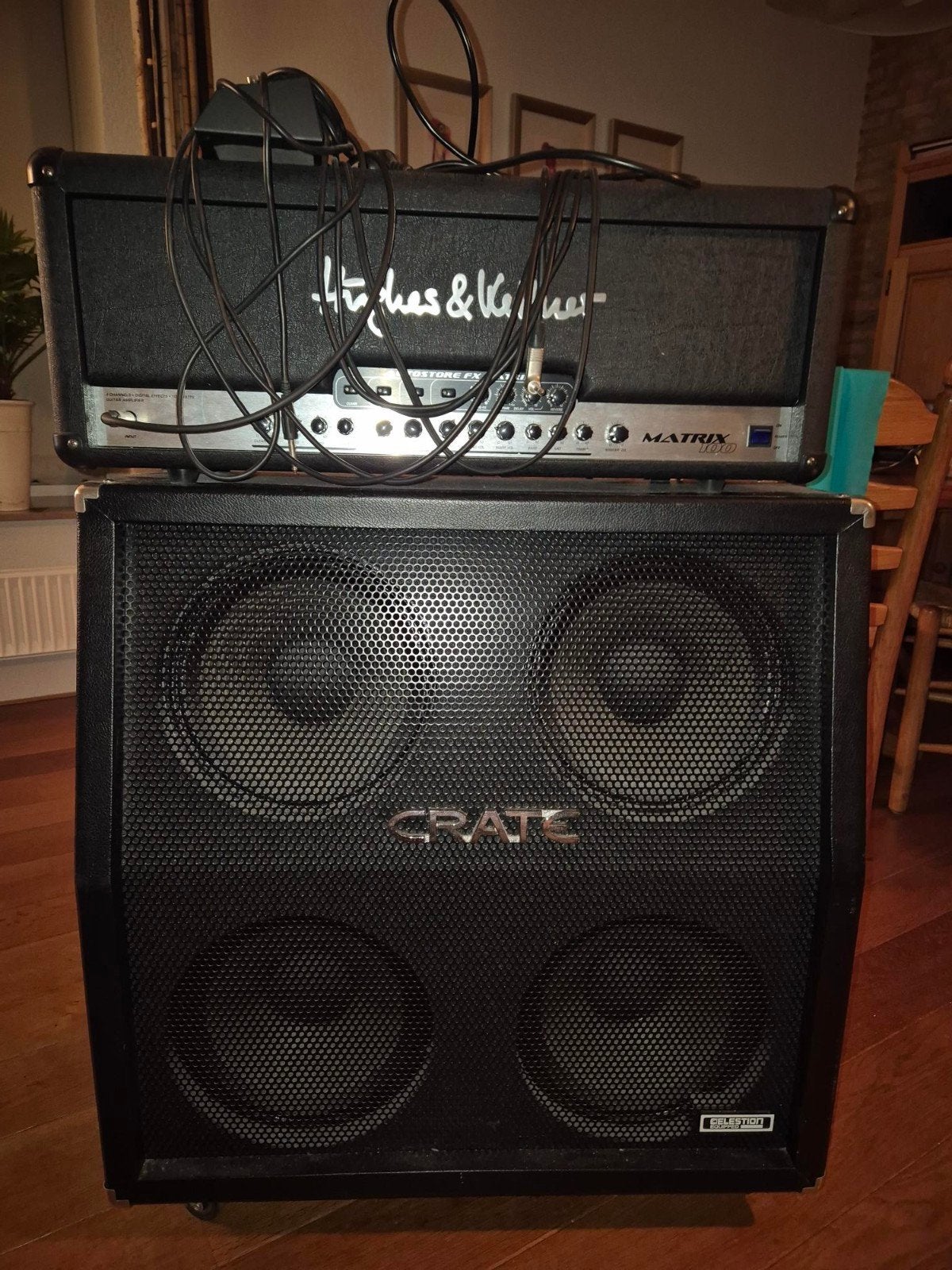Hughes & Kettner Matrix 100 gitaarversterker met Crate cab, Muziek en Instrumenten, Ophalen, Gebruikt, Gitaar, 100 watt of meer