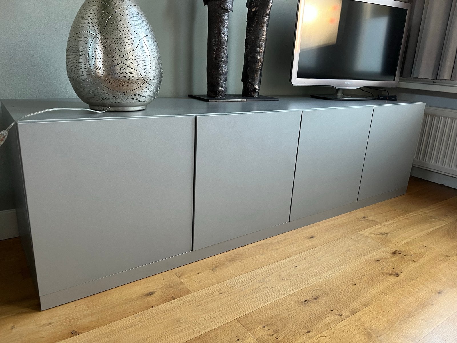 Grijze tv-meubel / dressoir - 200x55x50 cm, Ophalen, Gebruikt, 150 tot 200 cm, Minder dan 100 cm