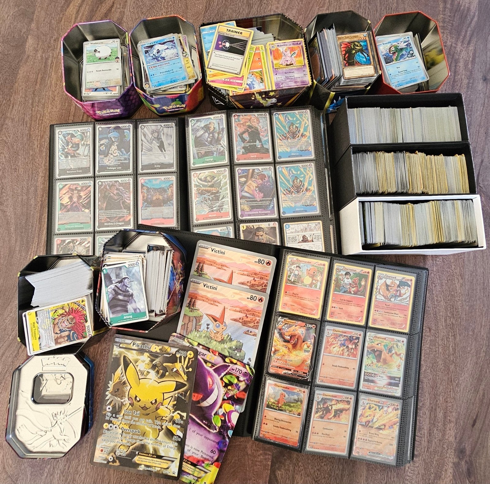Grote TCG- collectie met Pokémon, One Piece, Yu-Gi-Oh, etc., Hobby en Vrije tijd, Ophalen of Verzenden, Zo goed als nieuw, Meerdere kaarten