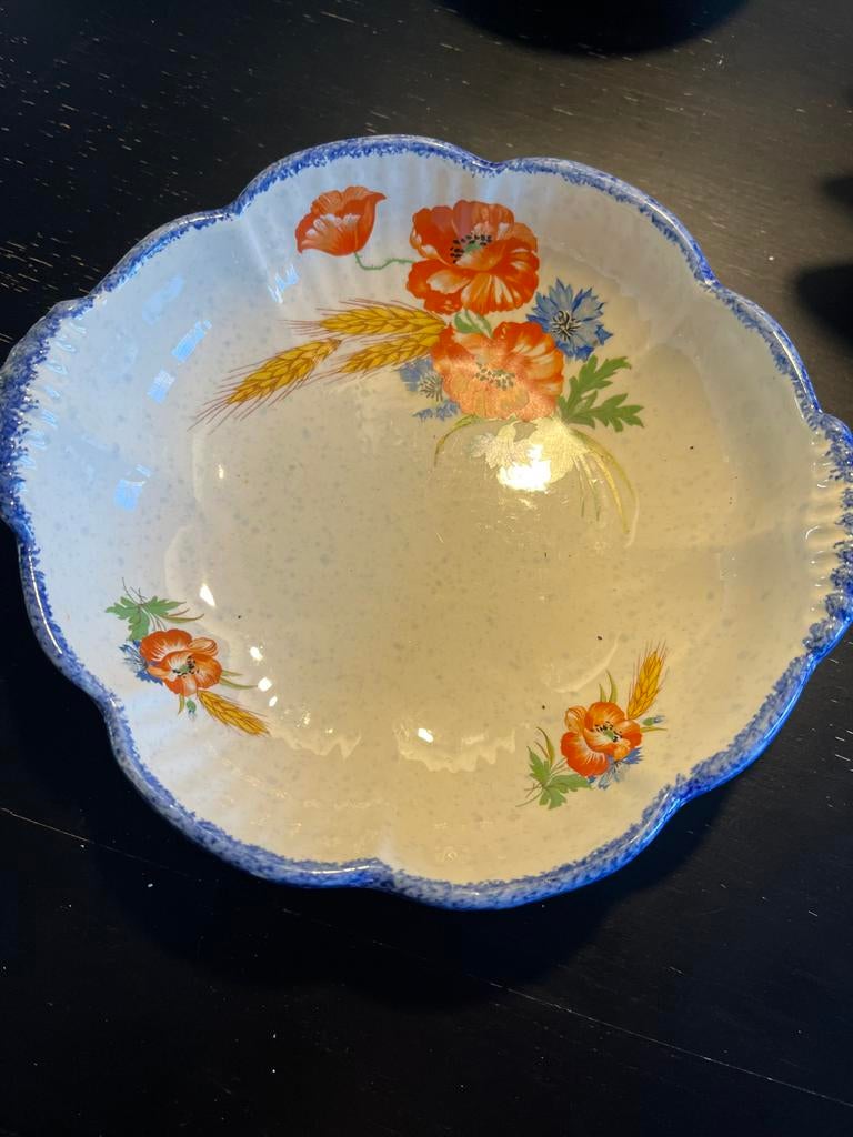 Jugendstil Keramiek: 4 dessertbordjes, vaasje, schaaltje, Ophalen of Verzenden