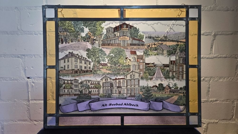 Glas in Lood - Alt Seebad Ahlbeck, Antiek en Kunst, Ophalen of Verzenden