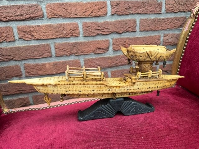 rituele Chinese boot, handwerk van been, Ophalen of Verzenden