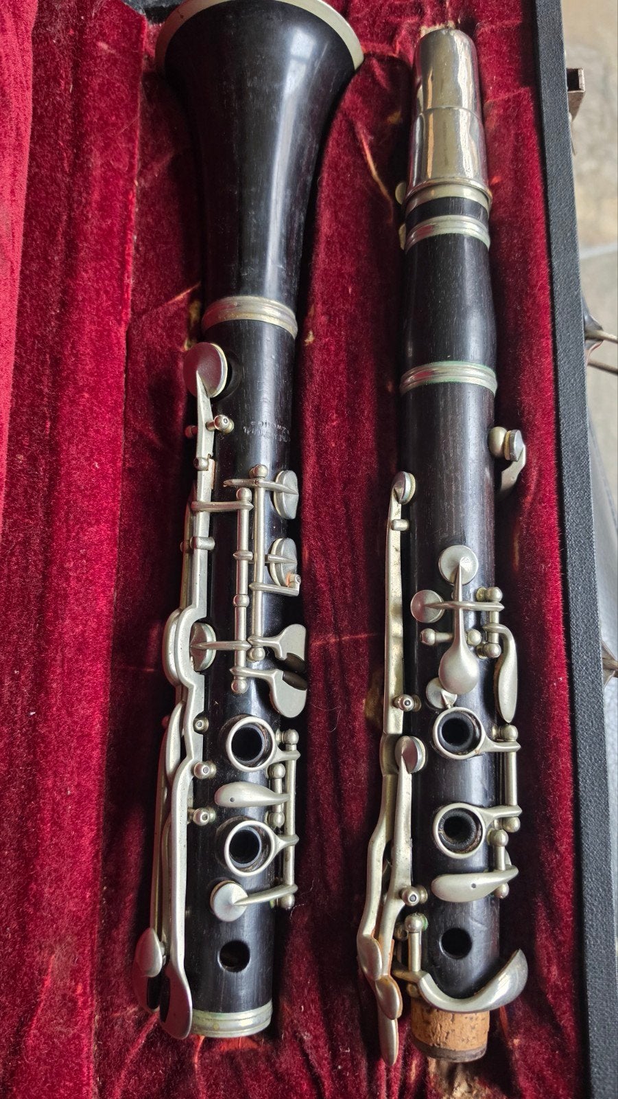 B klarinet Duits Albert system met koffer - Gebruikt, Muziek en Instrumenten, Bes-klarinet, Gebruikt, Ophalen of Verzenden, Met koffer