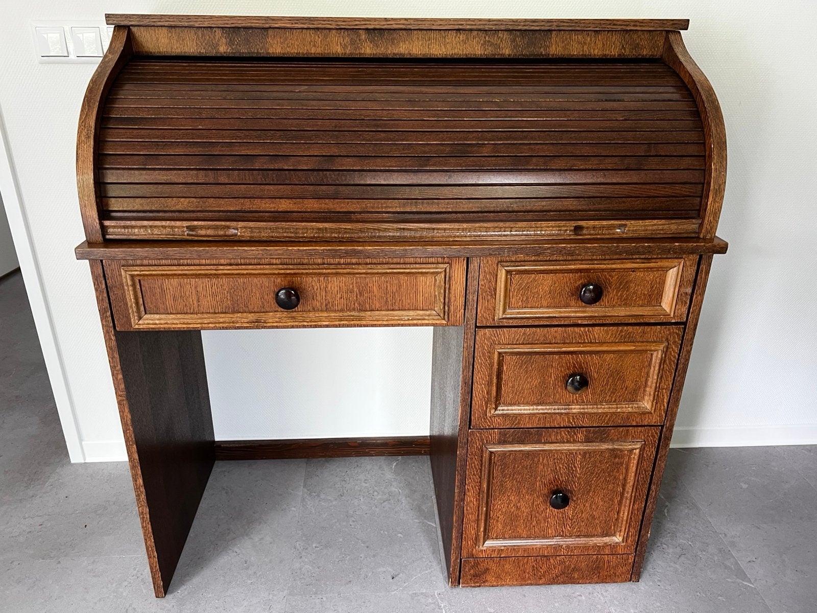 Prachtig vintage rolluik bureau, Ophalen, Gebruikt