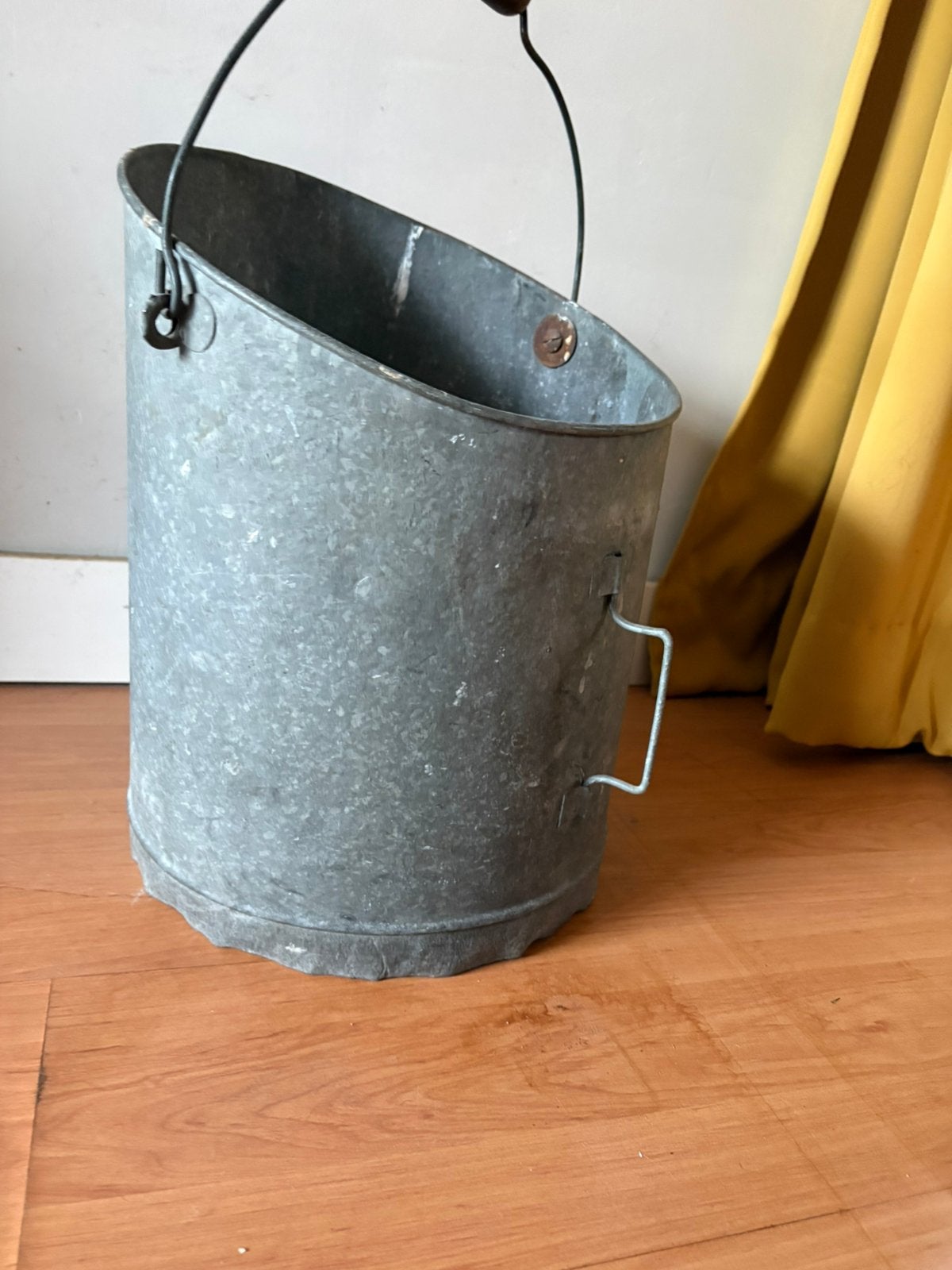 Zinken emmer brocante, Ophalen, Zo goed als nieuw, Zink, Met handgreep