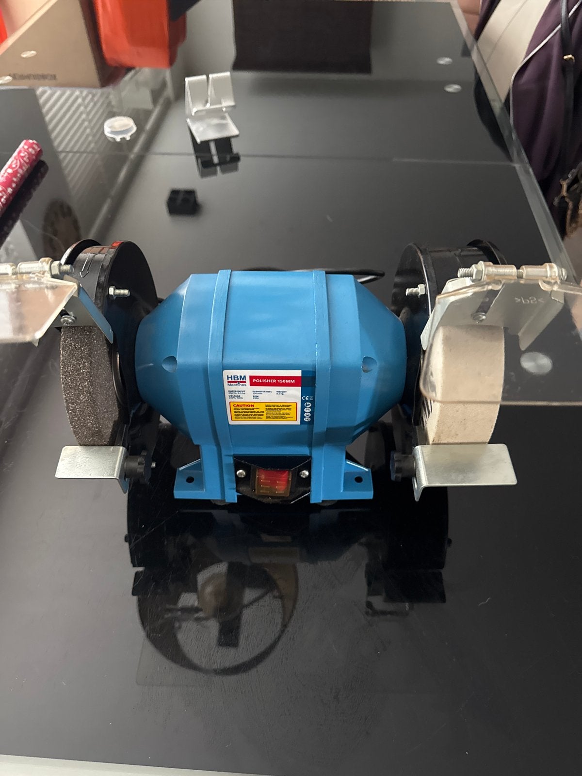 HBM Polisher 150MM - Werkbankslijpmachine.., Gebruikt, Ophalen of Verzenden, Info, Info