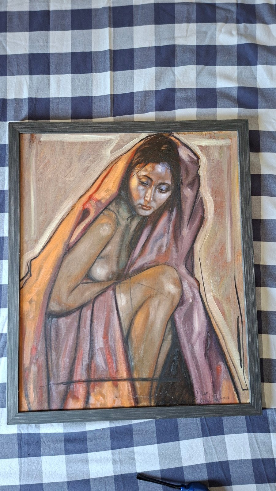 Nico Vrielink - Vrouwelijk figuur op doek (50x60 cm), Antiek en Kunst, Kunst | Schilderijen | Klassiek, Doek, Portret of Personen